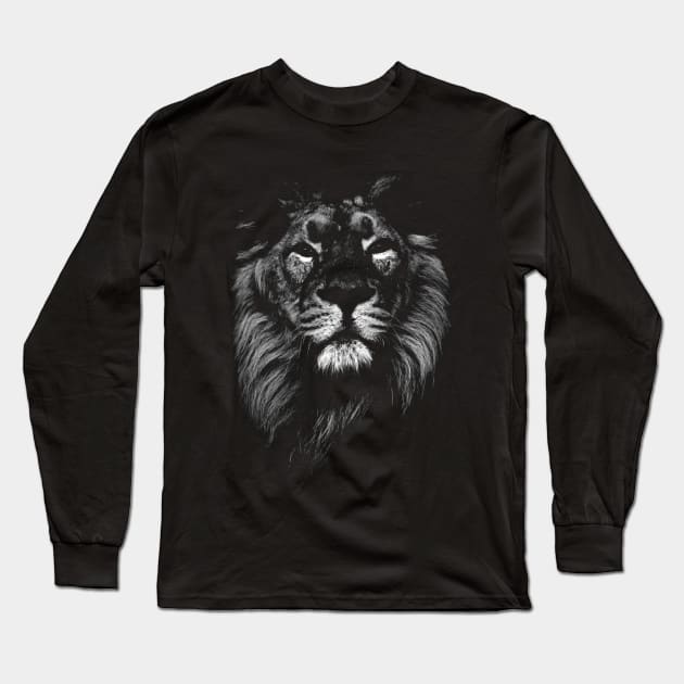 lion, indian lion Long Sleeve T-Shirt by hottehue